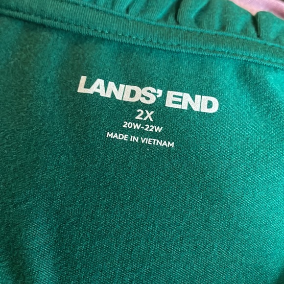 2X Lands End Ruffle V Neck Shirt EE43 6050 - Picture 4 of 6